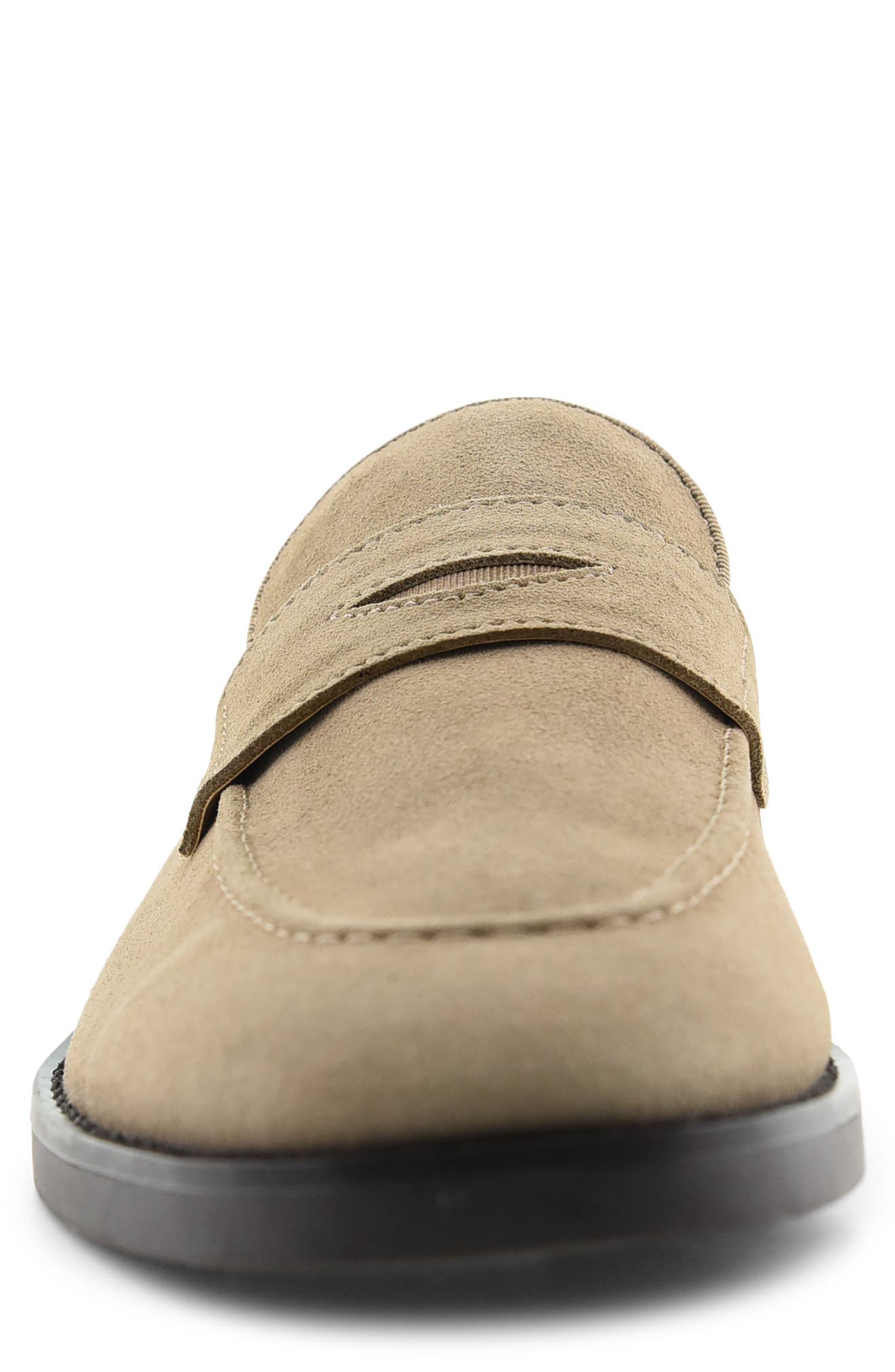 Boneto Penny Loafer, Alternate, color, BEIGE LEATHER SUEDE