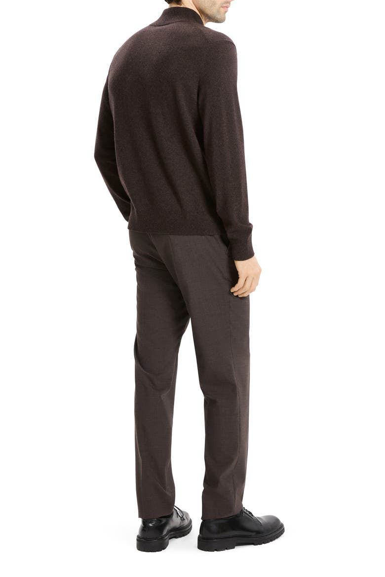 Hilles Quarter Zip Cashmere Sweater, Alternate, color, BROWNWOOD MELANGE