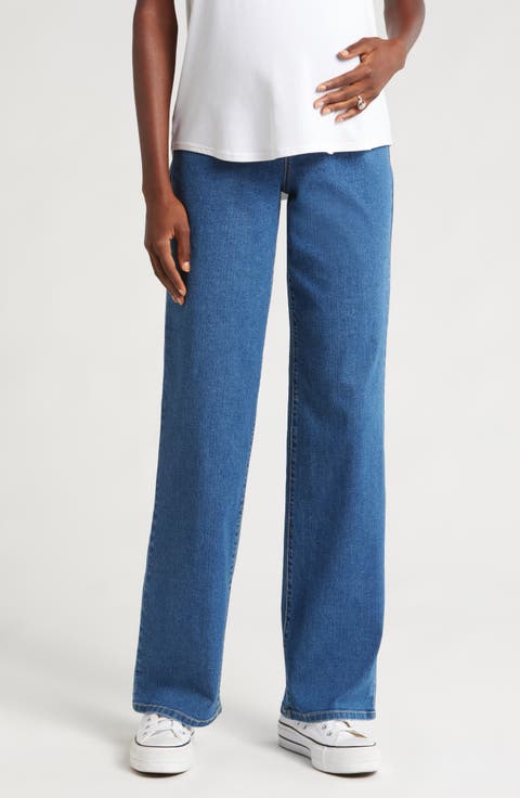 Over the Bump Baggy Straight Leg Maternity Jeans (Iman)