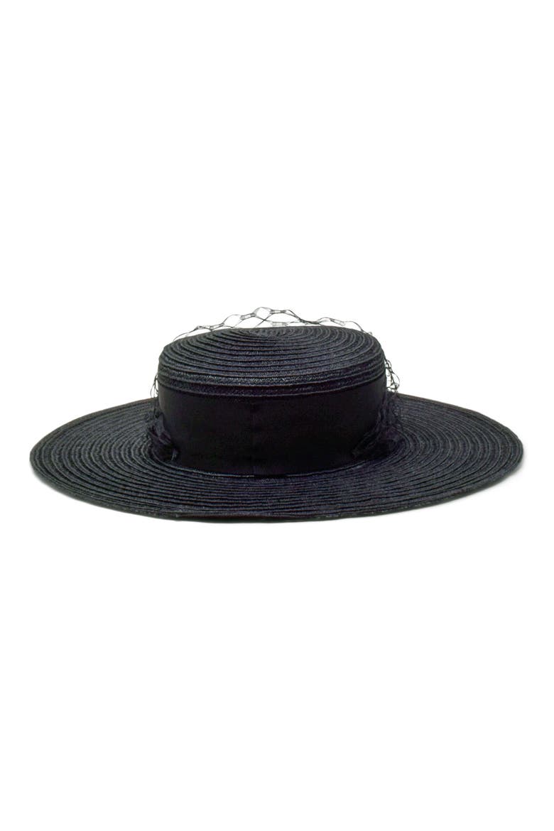 Priya Boater Hat, Alternate, color, BLACK