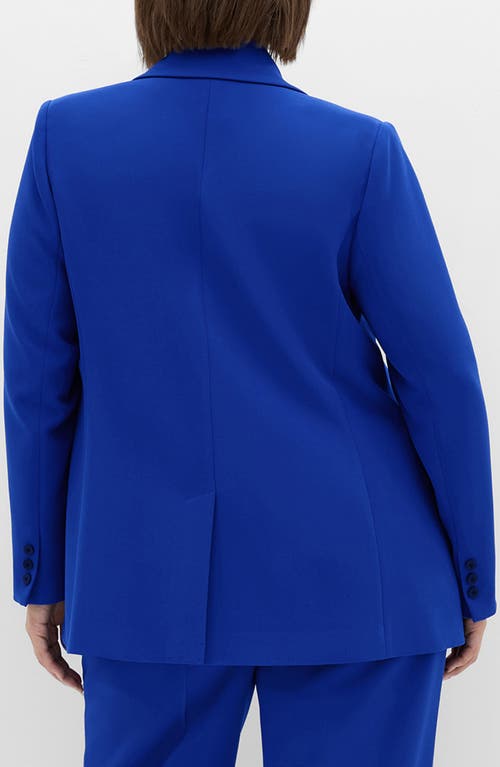City Chic Alexis Oversize Double Breasted Blazer In Blue