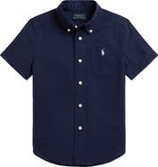 Polo Ralph Lauren Kids' Short Sleeve Cotton Seersucker Button-Down Shirt