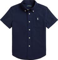 Polo Ralph Lauren Kids' Short Sleeve Cotton Seersucker Button-Down Shirt