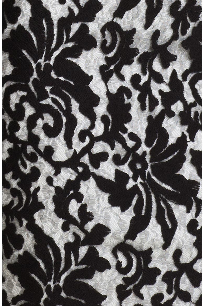 Cap Sleeve Lace Sheath Dress, Alternate, color, BLACK/ IVORY