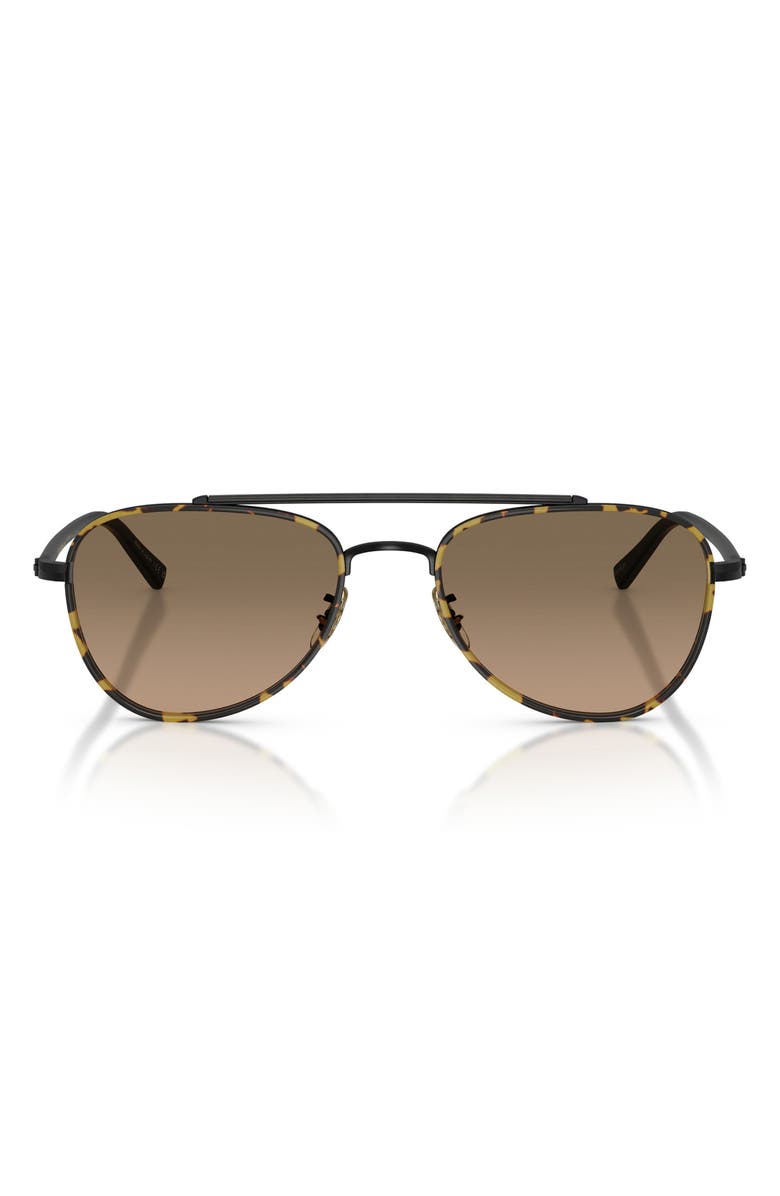 Oliver Peoples 52mm Sacoye Polarized Pilot Sunglasses, Main, color, Matte Black / Sandstone