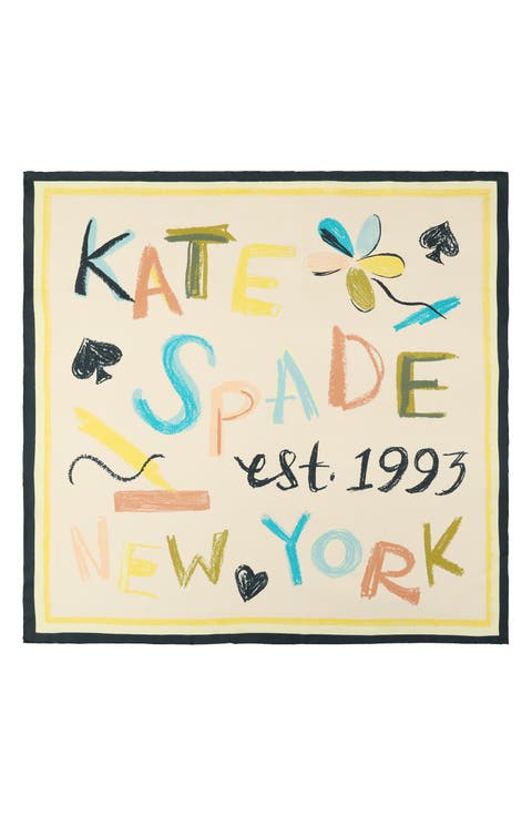 scribble silk square scarf