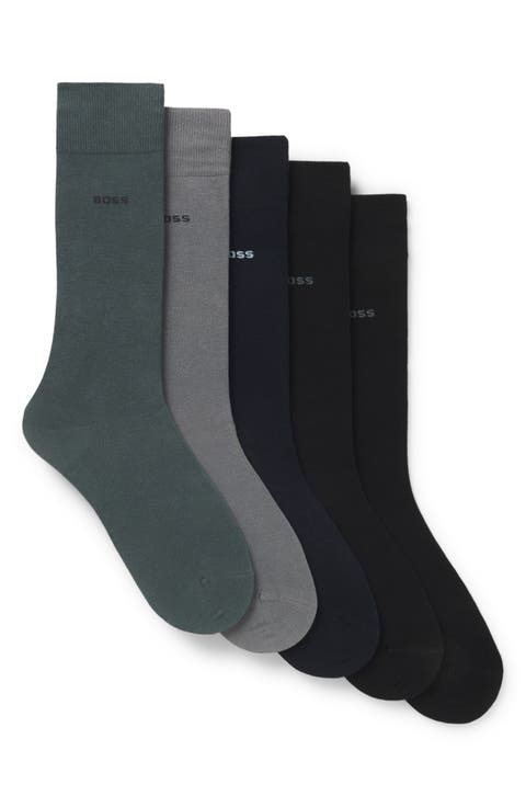 Assorted 2-Pack Solid Cotton Blend Dress Socks