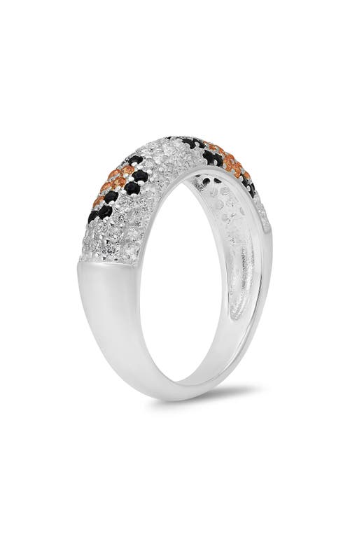 Queen Jewels Leopard Spot Cubic Zirconia Ring In Silver