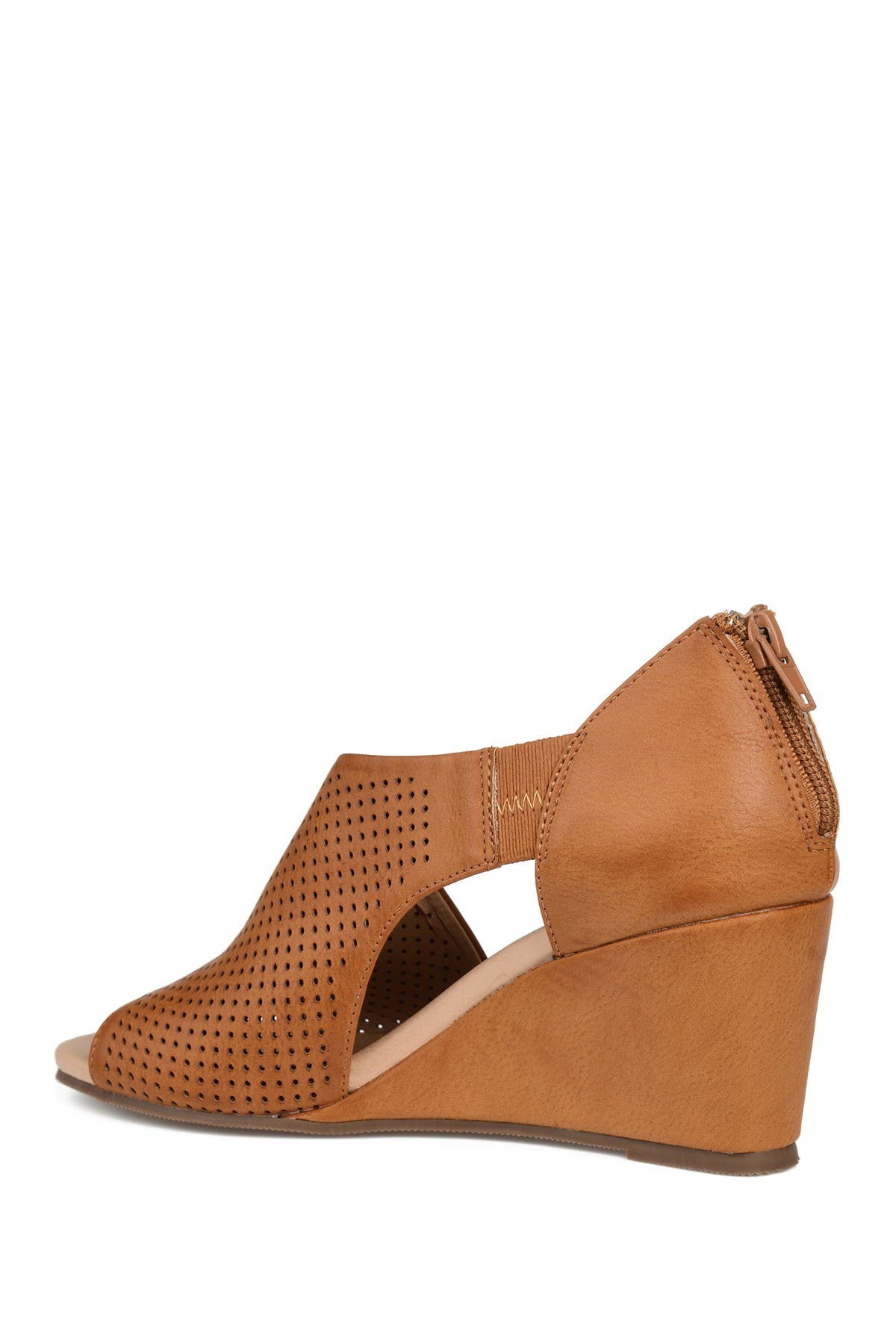 JOURNEE Aretha d'Orsay Wedge Sandal, Alternate, color, COGNAC