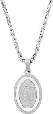 STEELTIME Mother of Guadalupe Stainless Steel Pendant Necklace