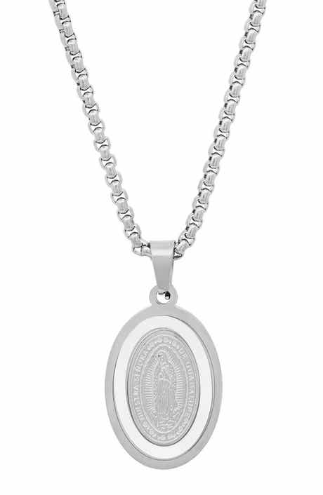 Mother of Guadalupe Stainless Steel Pendant Necklace