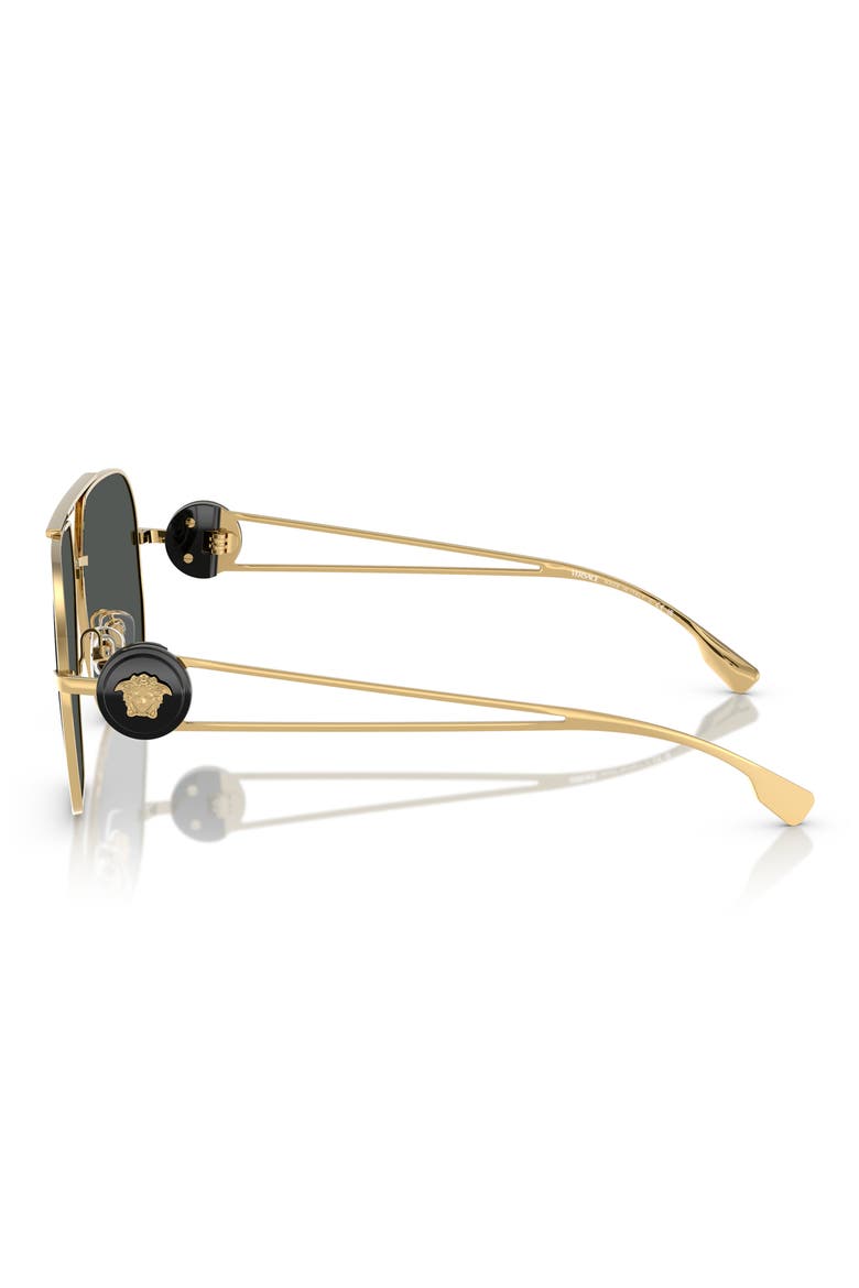 62mm Medusa Medallion Oval Sunglasses, Alternate, color, GOLD