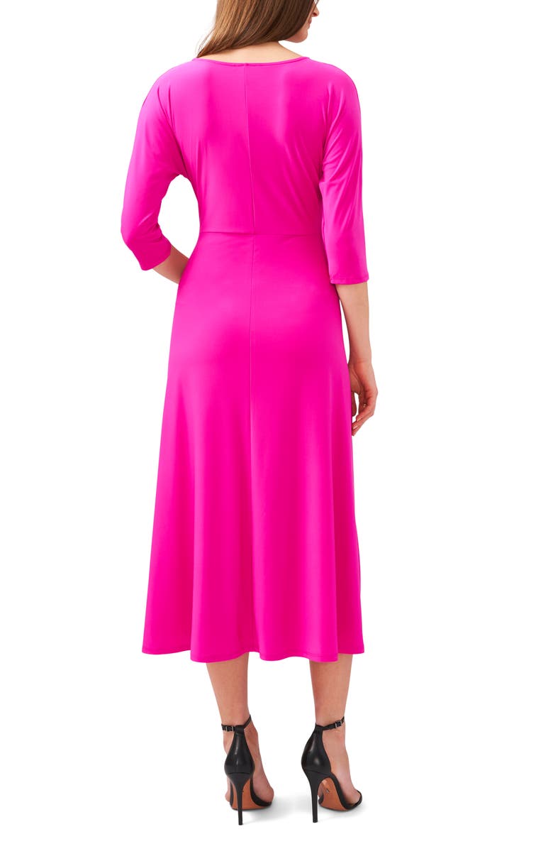 Chaus Tie Front Midi Dress, Alternate, color, Fuchsia Pink