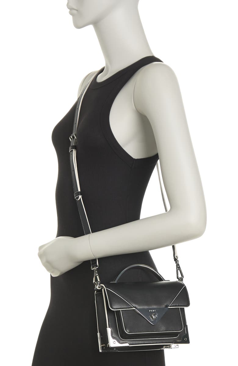 DKNY Jaxone Leather Small Flap Crossbody Bag, Alternate, color,