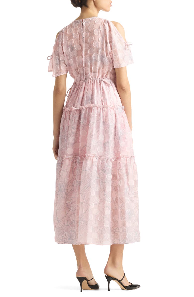 St. John Collection Wildflower Print Silk & Linen Fil Coupé Dress, Alternate, color, 