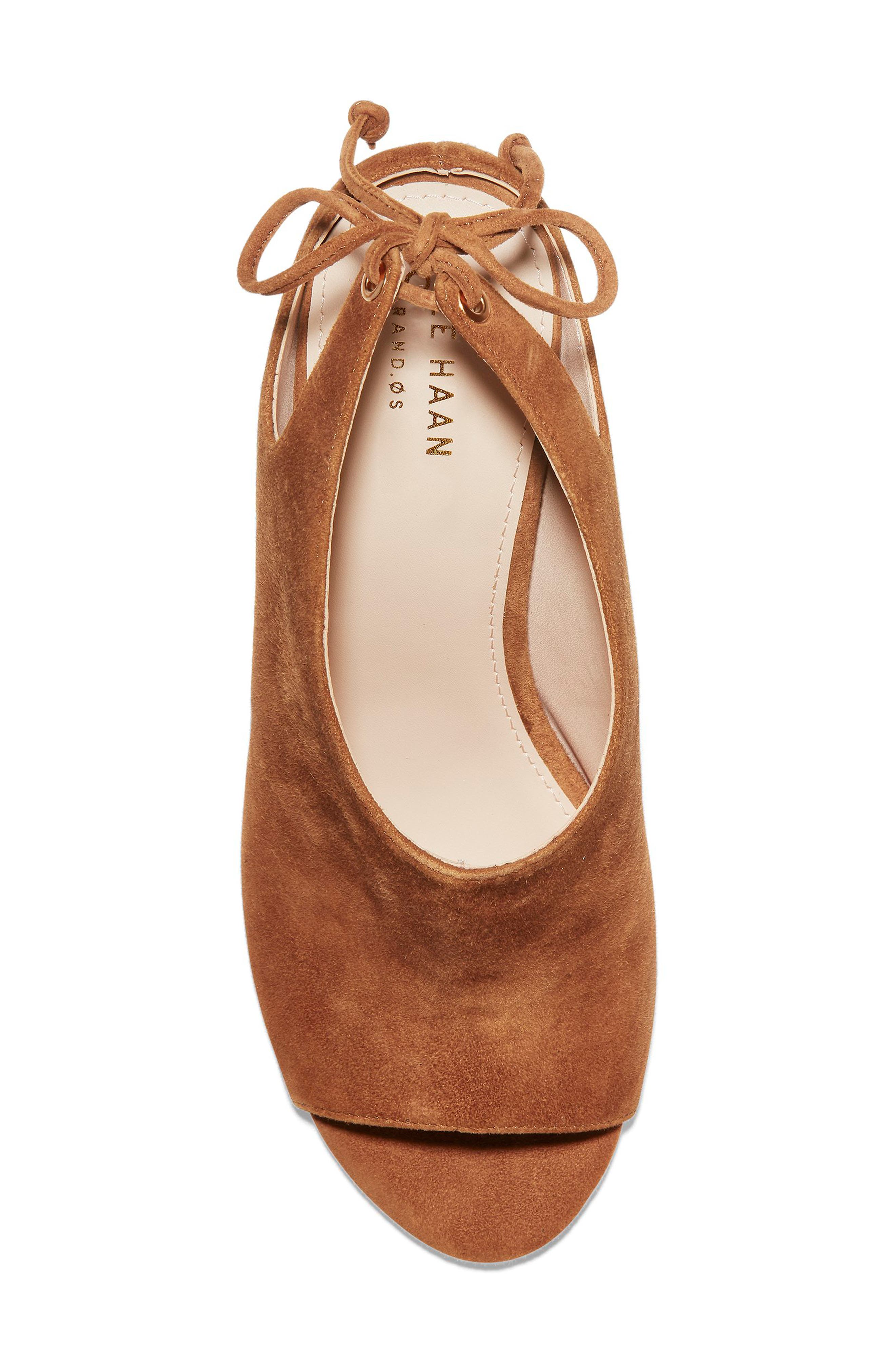 Emmett Tie Back Sandal, Alternate, color, BRITISH TAN SUEDE