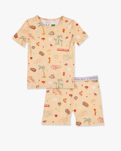 Minecraft Summer Vibes Kids 2-Piece Short Sleeve & Shorts Pajama Set