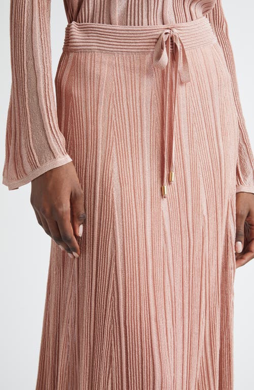 Zimmermann Lucky Metallic Maxi Skirt In Metallic Pink