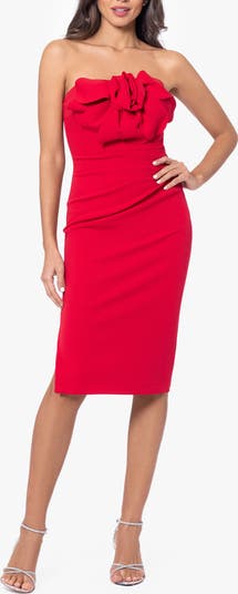 Rosette Strapless Cocktail Dress