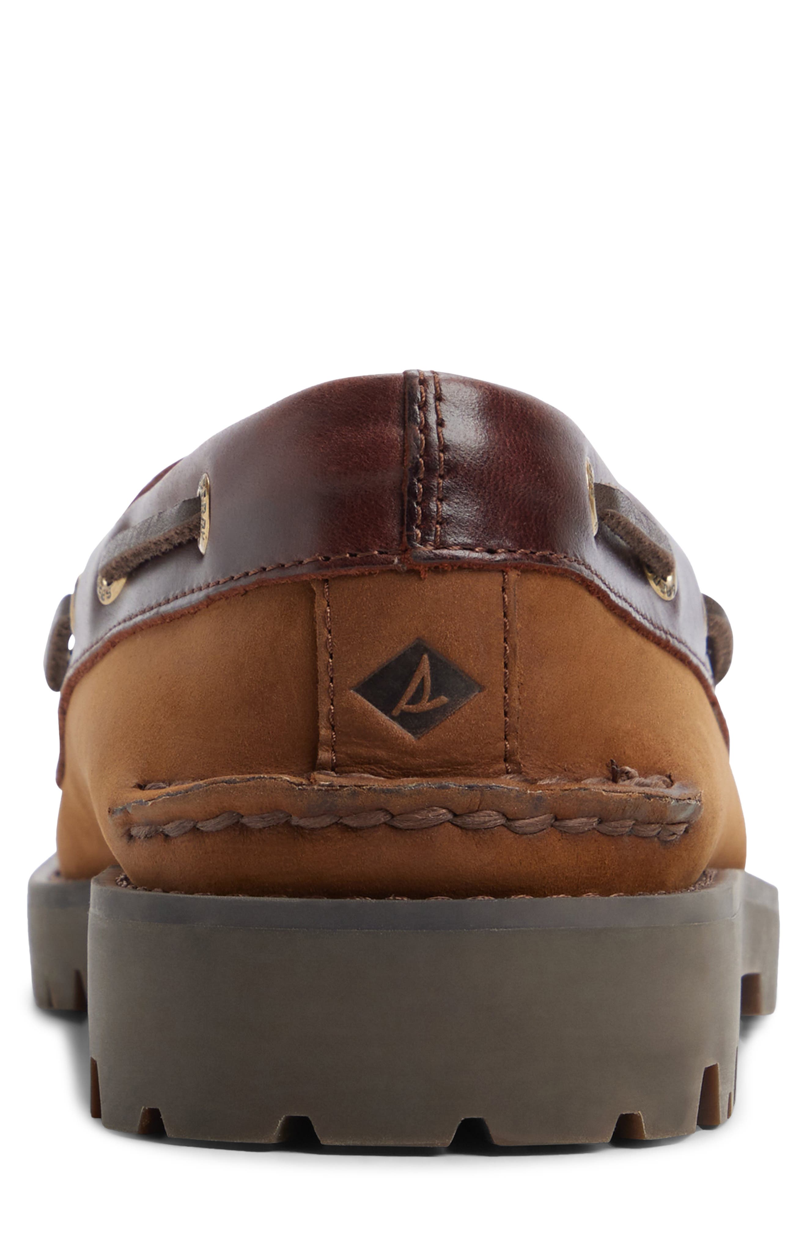 Authentic Original 2-Eye Lug Leather Boat Shoe, Alternate, color, OTHER BROWN