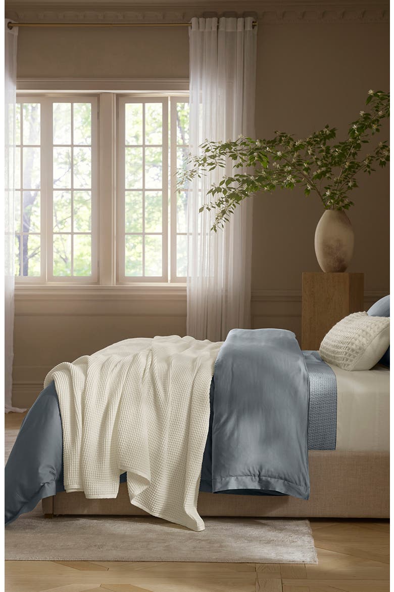 Organic Cotton Waffle Knit Bed Blanket, Alternate, color, CREAM