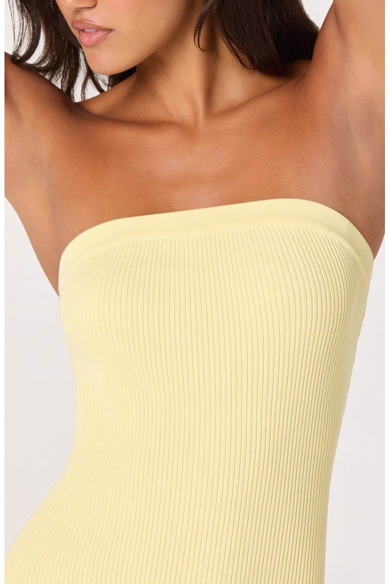 Selune Strapless Mixed Media Dress, Alternate, color, YELLOW