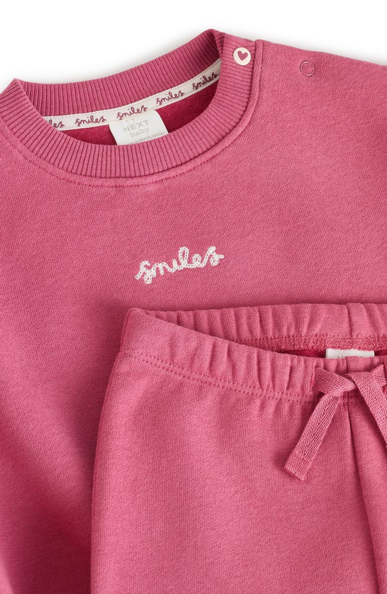 NEXT Smiles Sweatshirt & Joggers Set, Alternate, color, Pink