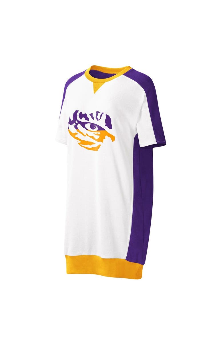 G-III 4HER BY CARL BANKS Women's G-III 4Her by Carl Banks White LSU Tigers Home Run T-Shirt Dress, Alternate, color, 