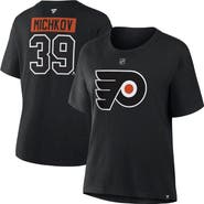 FANATICS Women's Fanatics Matvei Michkov Black Philadelphia Flyers Authentic Stack Name & Number T-Shirt