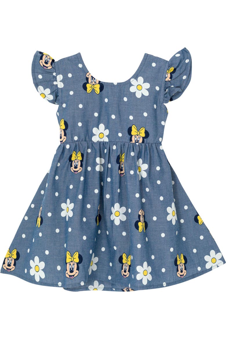Minnie Mouse Chambray Dress, Main, color, Minnie Medium Blue