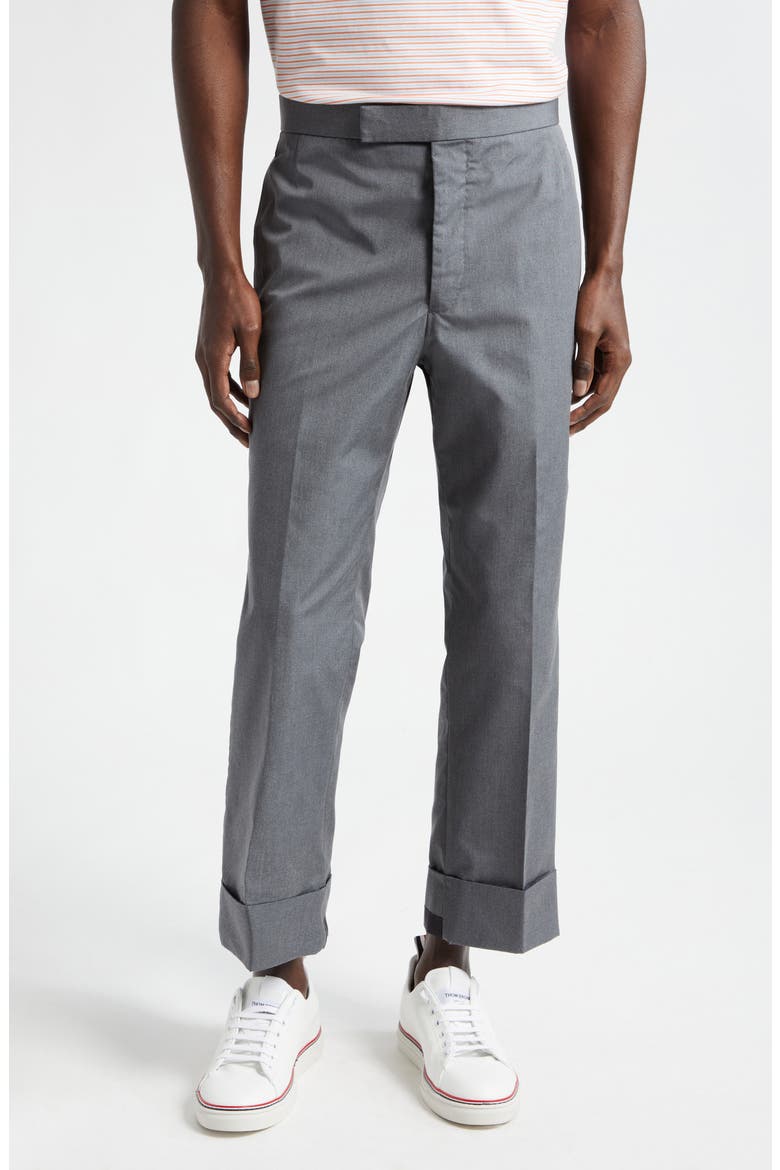 Classic Fit 1 Typewriter Cloth Backstrap Trousers, Main, color, MEDIUM GREY