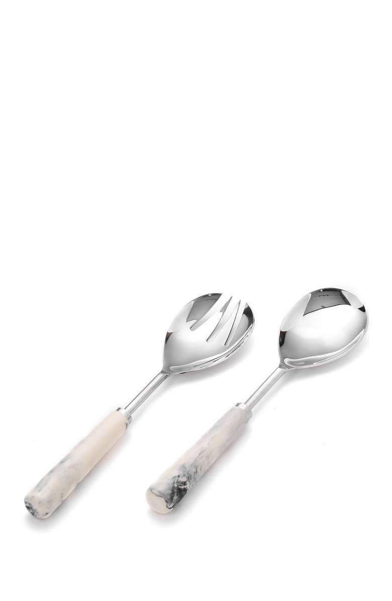 Tiramisu Resin & Metal Salad Server 2-Piece Set, Main, color, Ivory