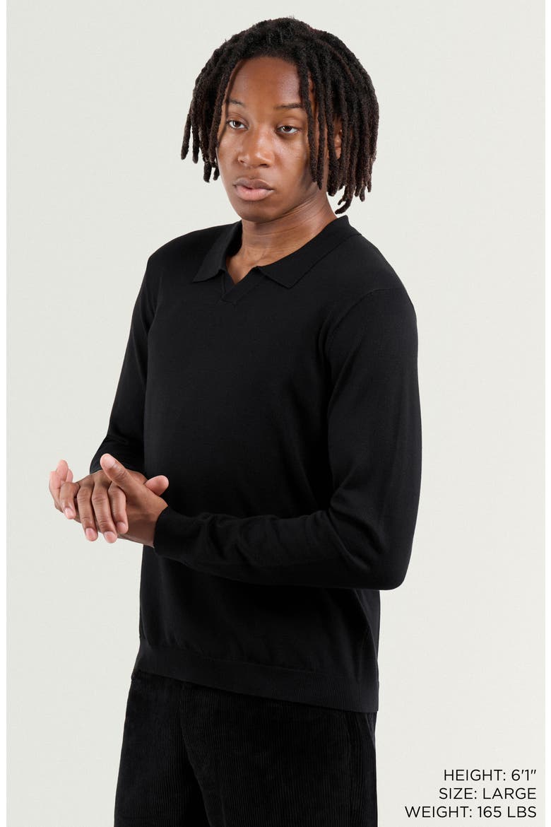 John Collared Sweater, Alternate, color, BLACK