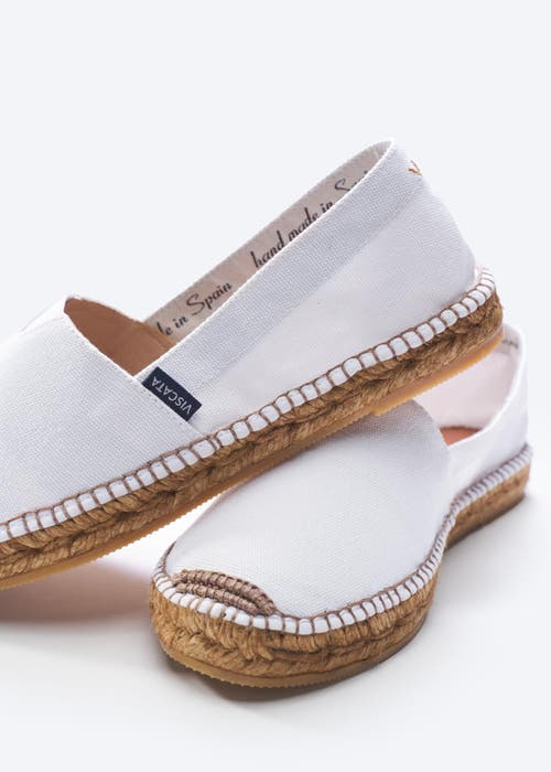 Viscata Barceloneta Canvas Espadrille Flats In White
