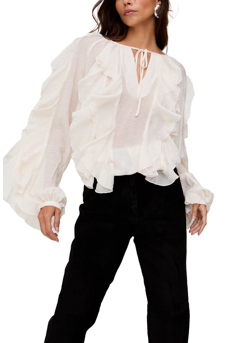 Sophie All Over Ruffle Blouse, Main, color, Natural