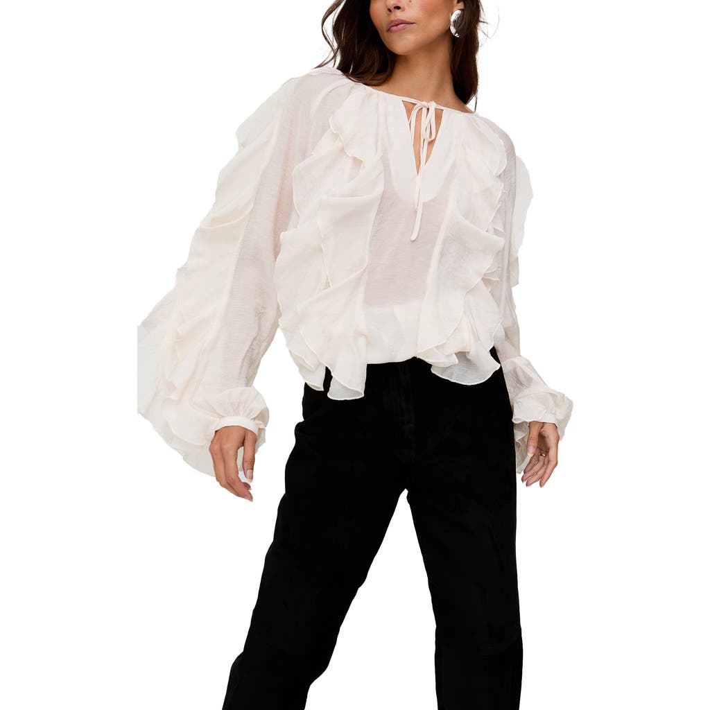 Lily And Lionel London Sophie All Over Ruffle Blouse In White