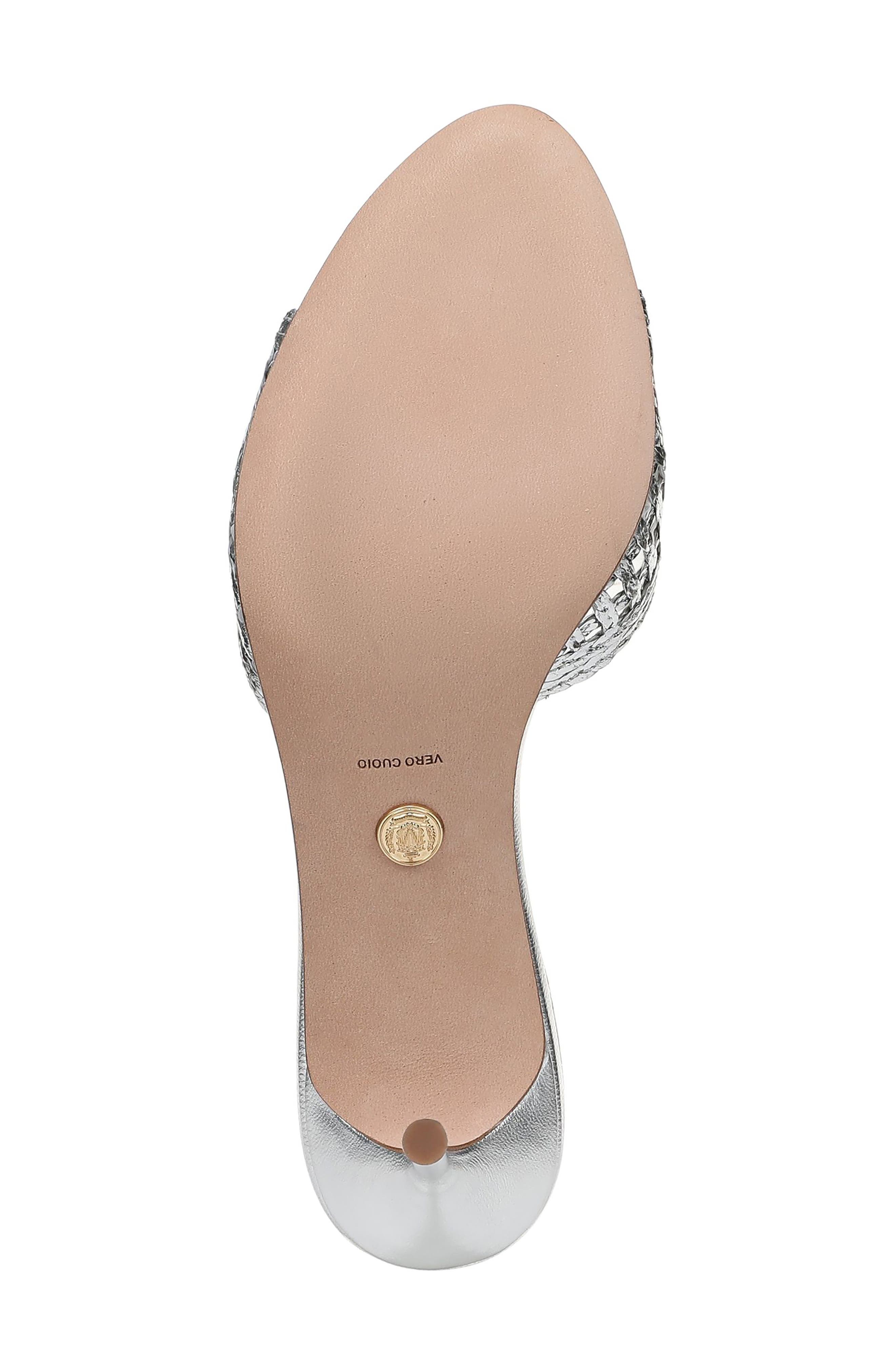 Veronica Beard Tia Woven Sandal, Alternate, color, Silver