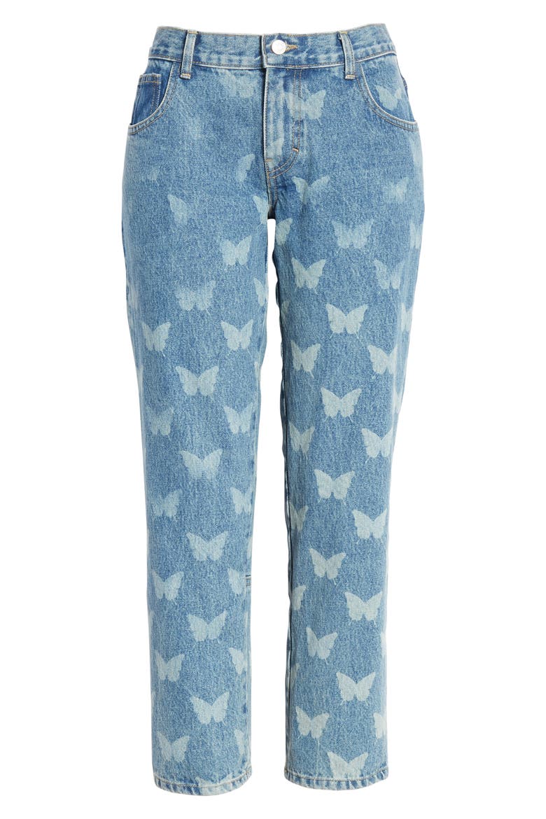 Mariah Butterfly Crop Jeans, Alternate, color, BUTTERFLY
