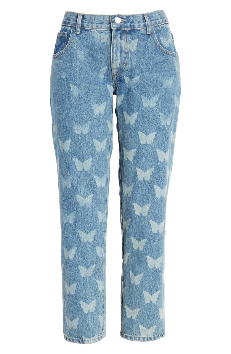 Sandy Liang Mariah Butterfly Crop Jeans, Alternate, color,