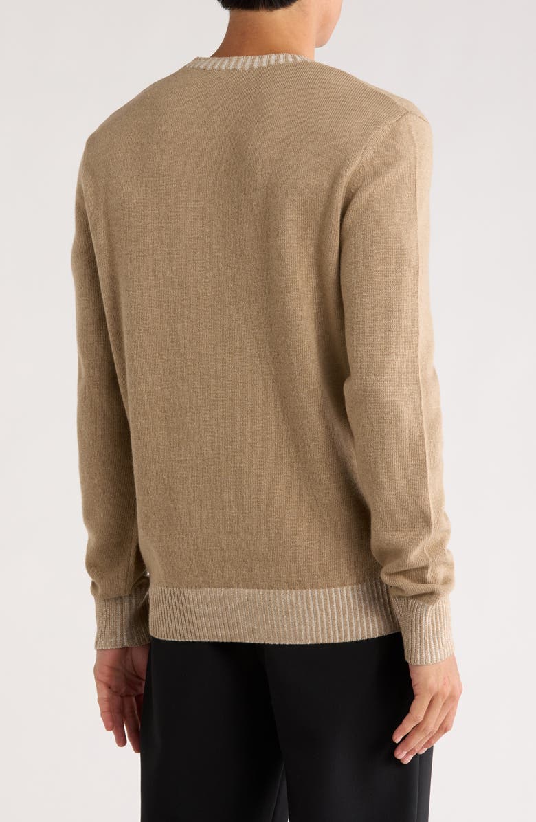 Bugatchi Regular Fit Crewneck Sweater, Alternate, color, Camel
