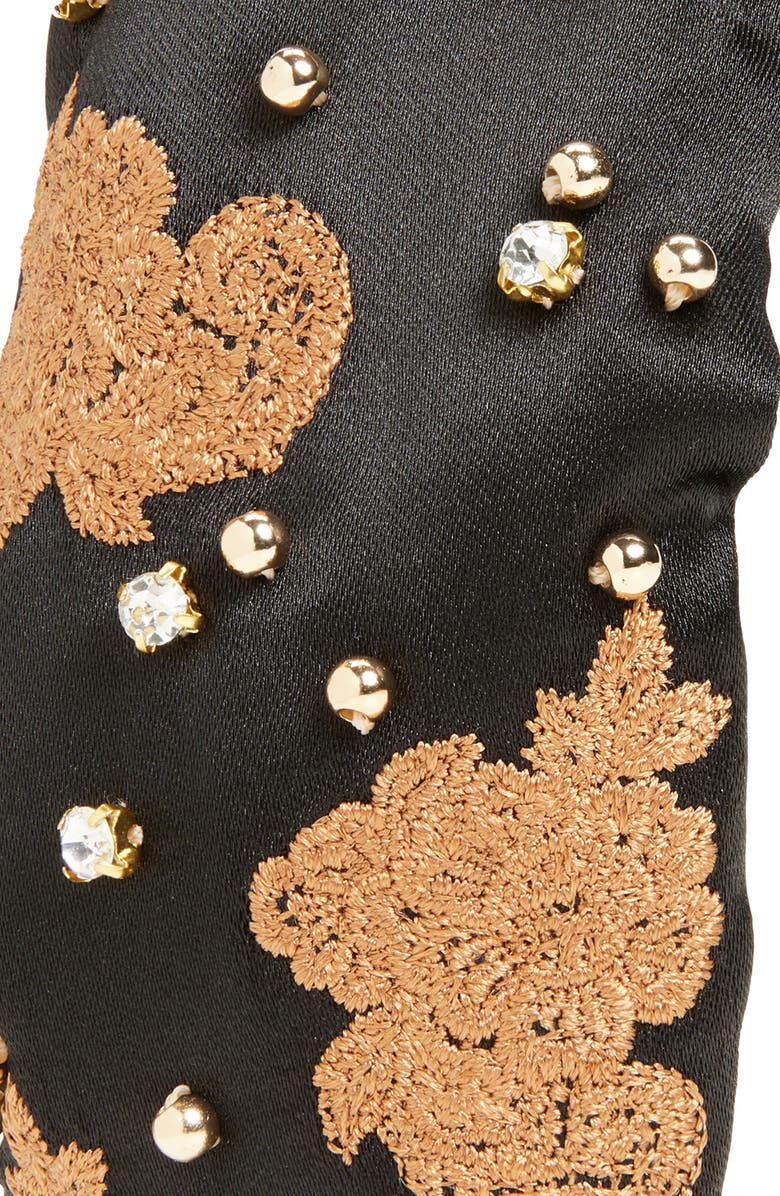 Lele Sadoughi Embellished Lace Knotted Headband, Alternate, color, Caramel Jet