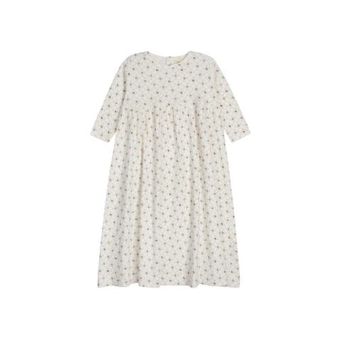Floral Grid Collection - Girls Dress 3/4 Sleeves (Toddler, Little Kid & Big Kid)