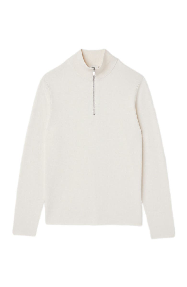 SANDRO Wool sweater with zip collar, Alternate, color, Off White