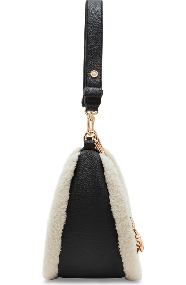 Anne Klein Faux Fur Trim Chain Swag Shoulder Bag, Alternate, color,