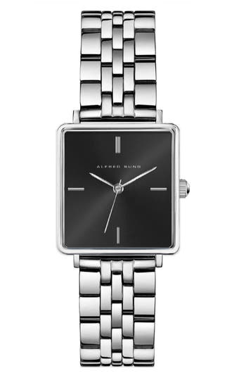 Alfred Sung Harmony Square Bracelet Watch, 22mm X 24mm In Metallic