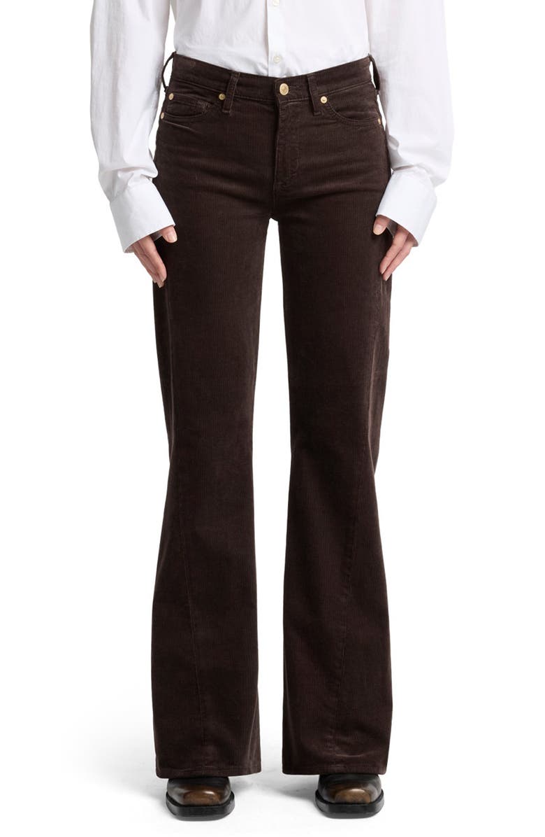 7 For All Mankind Dojo Tailorless Twist Seam Flare Corduroy Pants, Main, color,