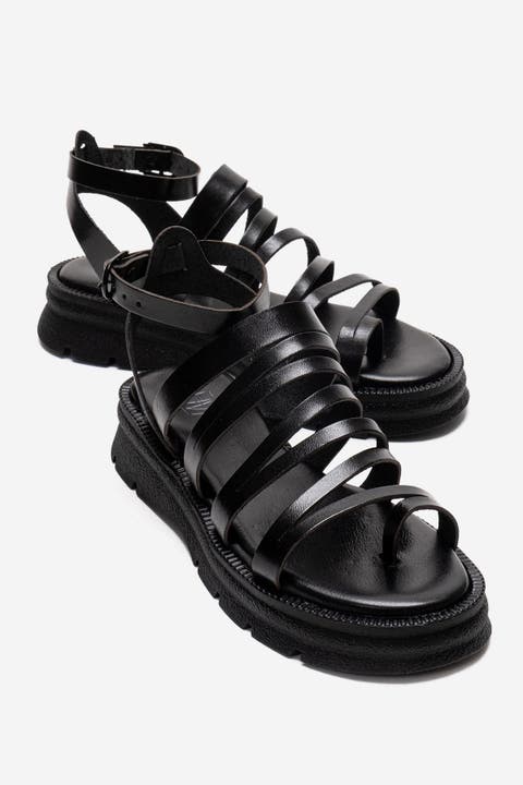 Pelsa Leather Multi Strap Sandal
