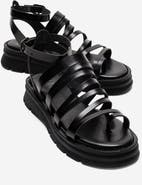 Forever & Always Shoes Pelsa Leather Multi Strap Sandal