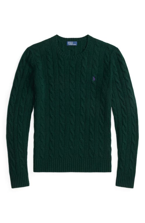 Polo Ralph Lauren Julianna Green Sweater With Round Neck And Pony Embroidery On The Front In Wool And Cashmere Woman In Green