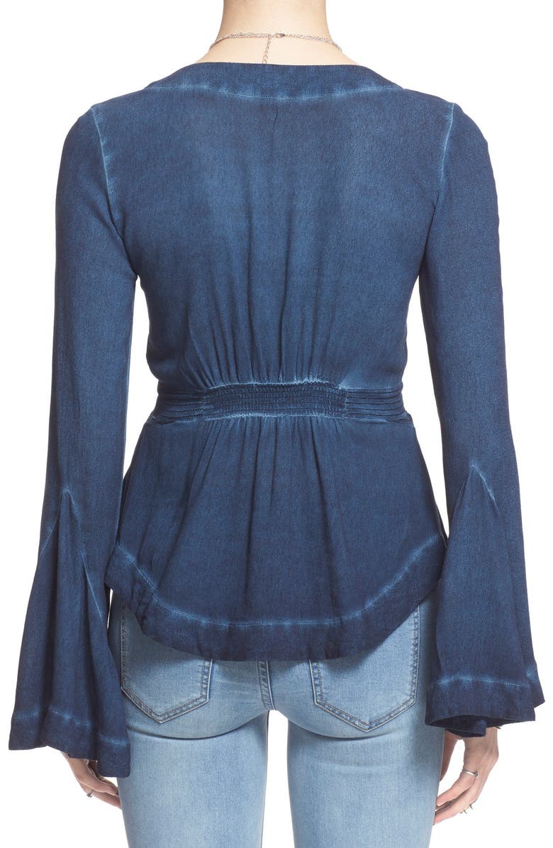 Free People 'Boho' Crepe Blouse, Alternate, color, 